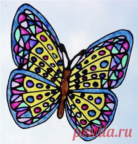 Трафареты бабочек для витражей - Домашний hand-made