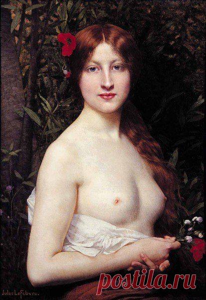 Jules Joseph Lefebvre (1836-1911). Полуобнаженная. / Удивительное искусство