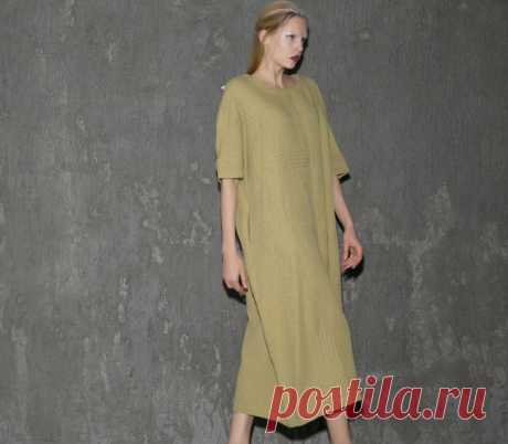Plus Size Linen Dress Simple Contemporary Minimal от YL1dress