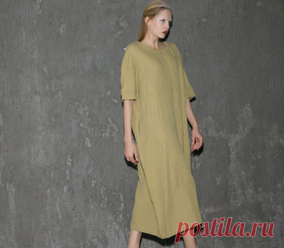 Plus Size Linen Dress Simple Contemporary Minimal от YL1dress