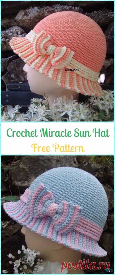 Crochet Girls Sun Hat Free Patterns Instructions