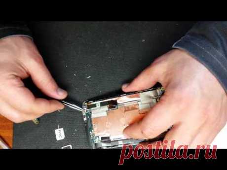 HTC One (M7) меняем шлейв микрофон+гнездо зарядки