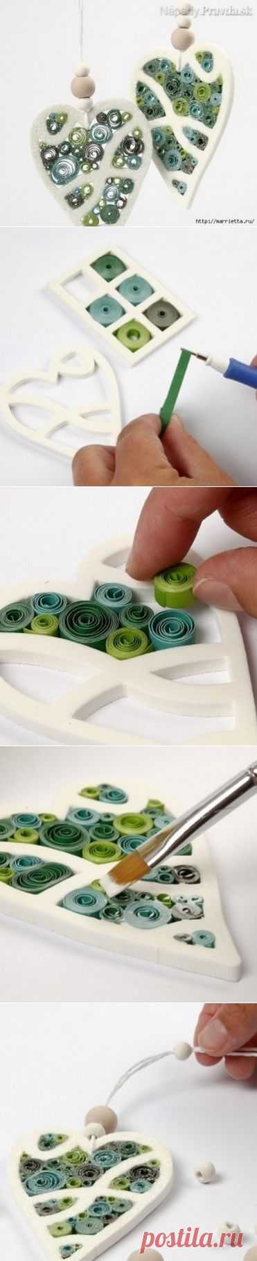 Сердечная подвеска для ёлочки | Умелые ручки