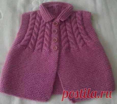 Bastonlu örgü bebek çocuk hırka