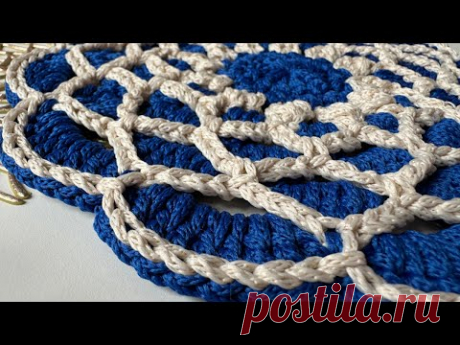 Как связать 3D салфетку крючком за 15 минут! Вязание крючком...