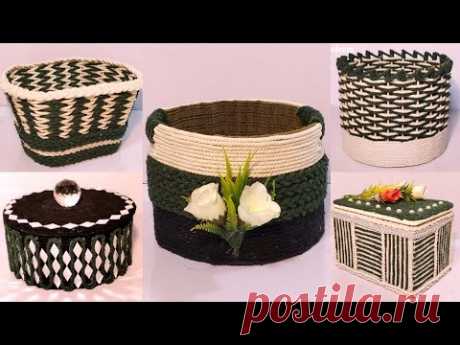 5 Unique style of  Rope Storage Basket |Diy Rope Basket |Diy Storage Organizer | Hamna Nadeem
