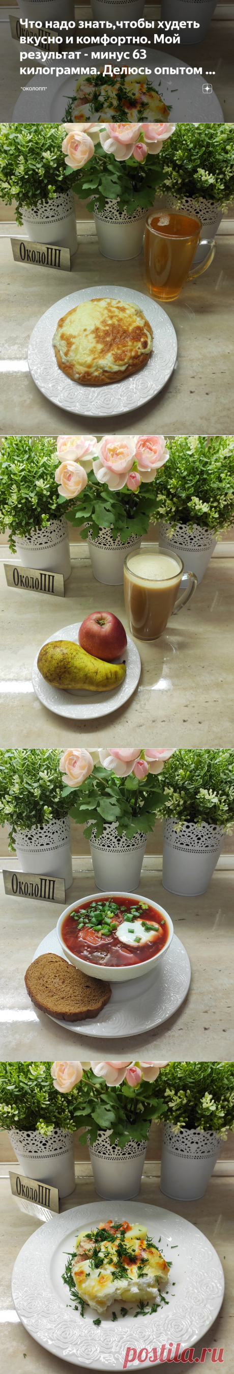 Что надо знать,чтобы худеть вкусно и комфортно. Мой результат - минус 63 килограмма. Делюсь опытом и меню на день. | "ОколоПП" | Яндекс Дзен