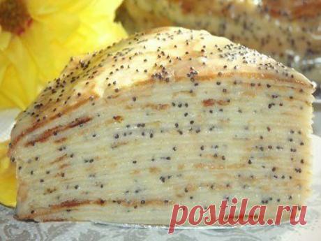 Блинный торт &quot;; Маковка &quot; с заварным кремом.