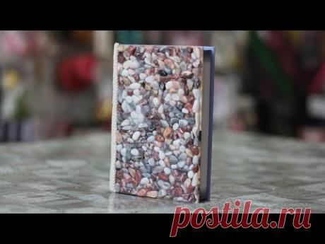 Декорируем блокнот камушками (речной галькой)