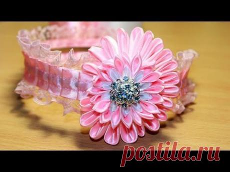 Мастер класс &quot;Сердце Канзаши&quot;/ Heart of Kanzashi - YouTube