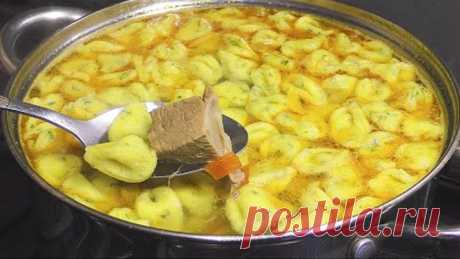 Такой супчик хоть каждый день! Мясной суп с домашними ракушками.