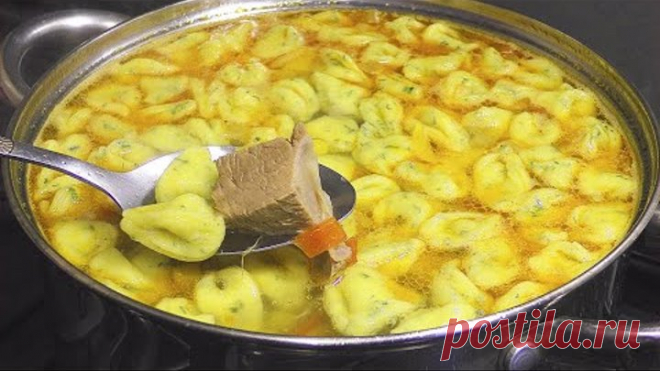 Такой супчик хоть каждый день! Мясной суп с домашними ракушками.