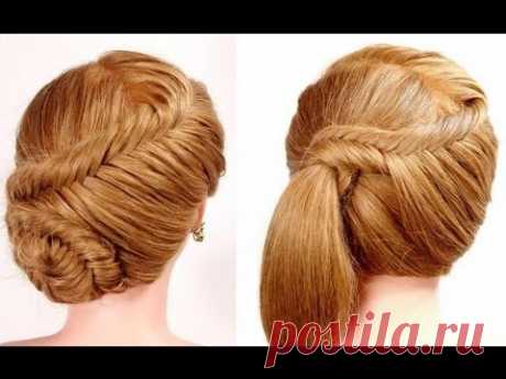 2 прически на каждый день. Плетение "рыбий хвост". Fácil fishtail trança penteados