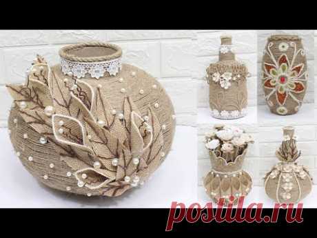 5 Jute flower vase | Home decorating ideas handmade | New 2020