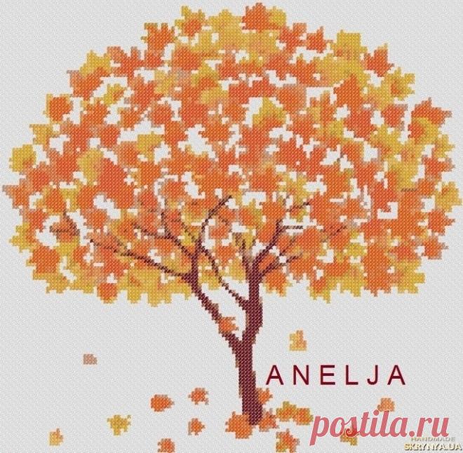 Схема для вышивки картины крестом - Дерево осень 25 х 25 см Схема для вышивки картины - Дерево осень. Схема для вышивки крестом нитями. Размер готовой картины 25 х 25 см. Представлена палитра нитей DMC на 13 цветов. Гото