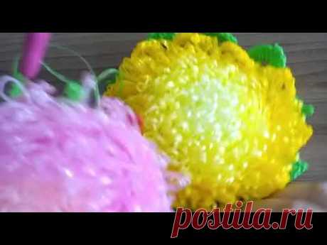 Круглая мочалка - "Лотос".