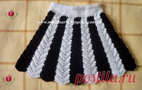 Crochet et Tricot da Mamis: Saia Infantil em Crochet com Listras Verticais - Gráfico