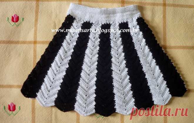 Crochet et Tricot da Mamis: Saia Infantil em Crochet com Listras Verticais - Gráfico