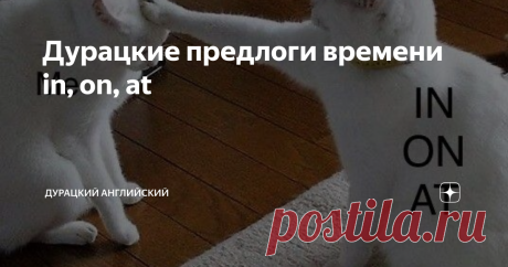 Дурацкие предлоги времени in, on, at Статья автора «Дурацкий английский» в Дзене ✍: Предлоги в английском языке - это ещё одна боль для каждого изучающего этот прекрасный язык. Основная проблема заключается в их разнообразии.