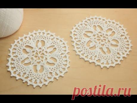 АЖУРНЫЙ КРУГЛЫЙ МОТИВ  вязание крючком мастер-класс  Crochet motif tutorial