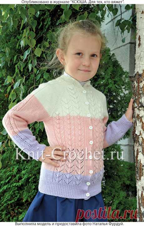 Жакет для девочки (5-6 лет) на спицах. - Девочкам на спицах - Вязание спицами - Каталог статей - Вязание спицами и крючком