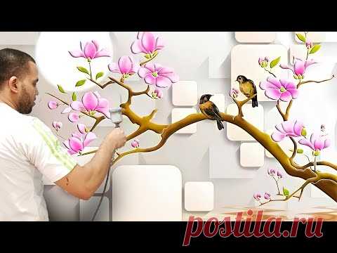 (5086) ارسم بنفسك ديكور جدران ثري دي بطريقة رائعة جدا - YouTube