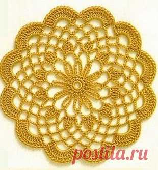 Схемы круглых мотивов крючком