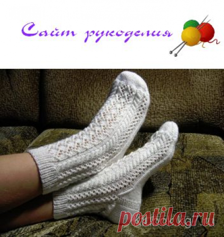 Носки связанные по косой