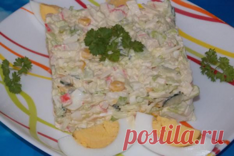 Крабовый салат с капустой