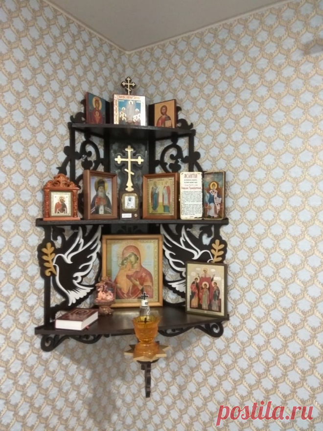 Полка Два Голубя - цвет Венге - для икон угловая трехъярусная – купить в интернет-магазине на Ярмарке Мастеров с доставкой - H6XKBRU | Челябинск