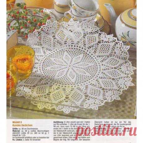 Ажурная салфетка, связанная крючком