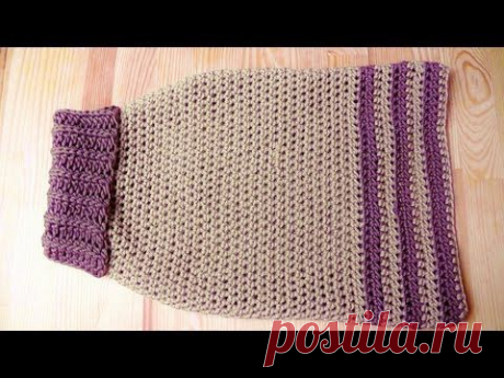как связать крючком свитер собаки