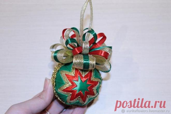 Делаем новогодний шар в технике артишок