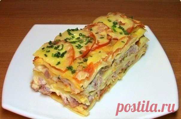 Лазанья с помидорами, сыром и ветчиной 

• источник Домашняя Кулинария •
 
 






Лазанья с помидорами, сыром и ветчинойИнгредиенты:250 г листов лазаньи1 кг помидоров500 г ветчины300 г сыра маасдам (или любого твердого сыра)100 г сыра гау…