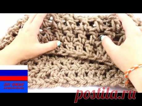 Урок вязания на пальцах | Легкий шарф на начало осени своими руками