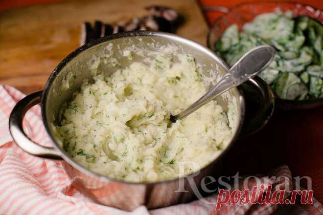 Рецепт: Картофельное  с чесноком и укропом