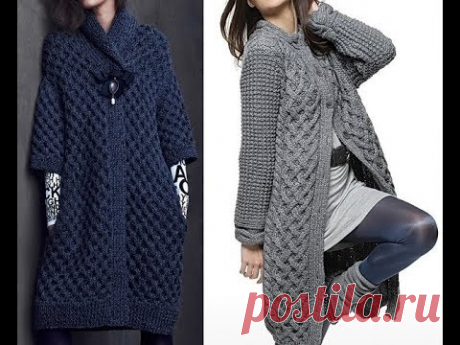 Новые Модели Кардиганов Спицами - фото 2019 / New Cardigan Models with Spokes Photo