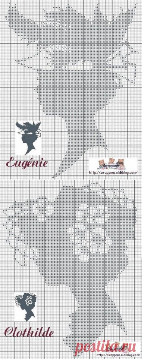 Вышивка монохром Дамы | Подружки