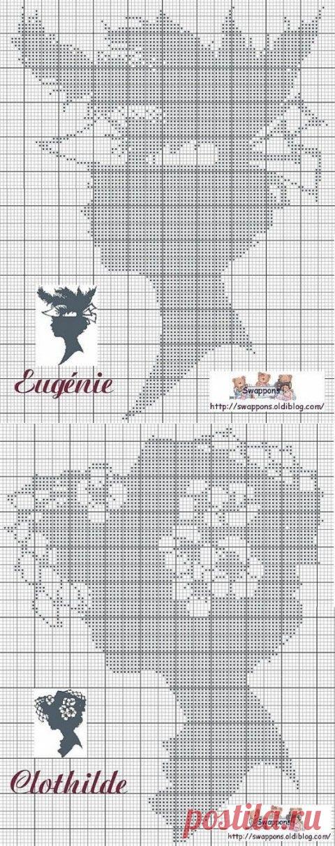 Вышивка монохром Дамы | Подружки