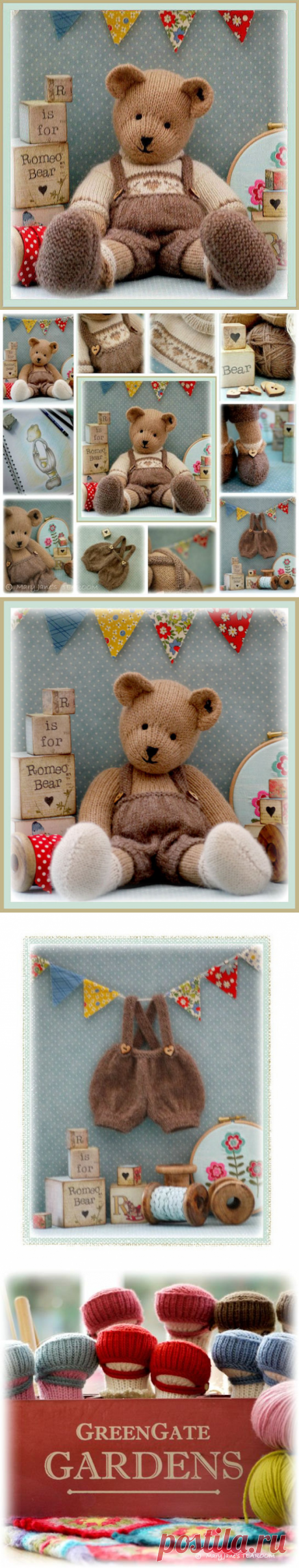 ROMEO Bear / Teddy Bear Toy Knitting Pattern/ от maryjanestearoom