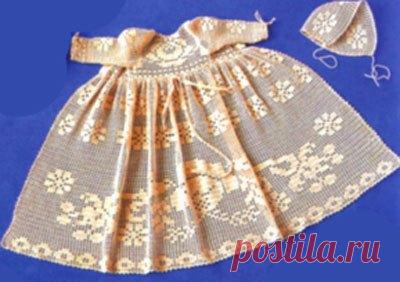 Платье. Филейное вязание
