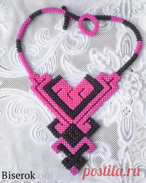 Колье на основе квадратного жгута «Гламурная геометрия» / Колье, бусы, ожерелья / Biserok.org