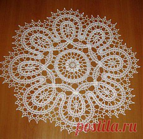 Салфетка в технике брюггского кружева | Вязание крючком, схемы вязания, бесплатное вязание крючком