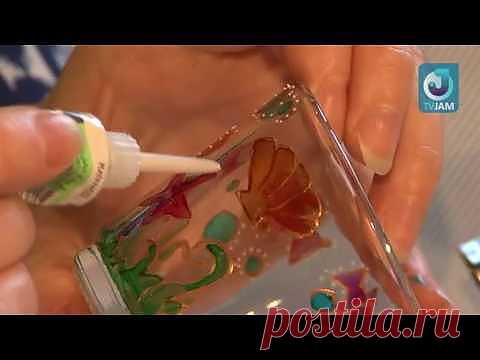 Роспись витражными красками по стеклу | (: креатифф на дому :)