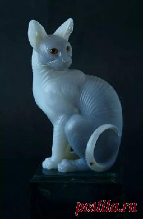 кошка из камня статуэтка животные из камня