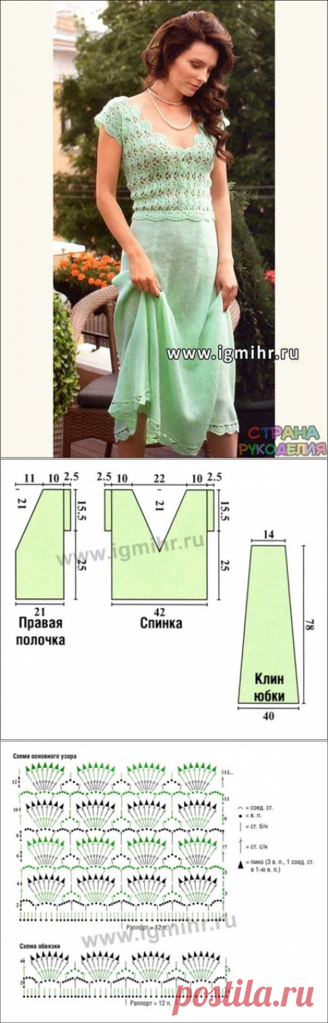 Женственное летнее платье цвета мяты - Платье.Сарафан - Страна рукоделия