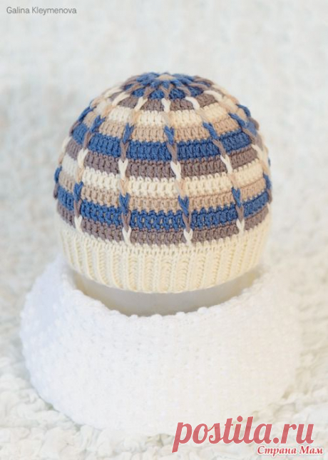 Полосатая шапочка крючком