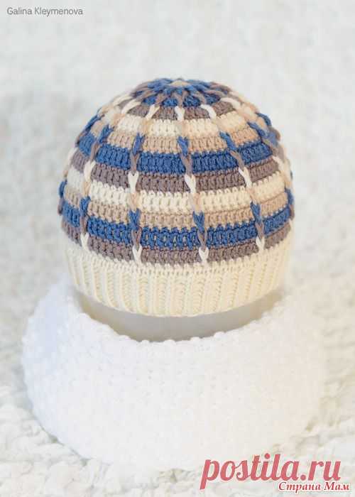 Полосатая шапочка крючком