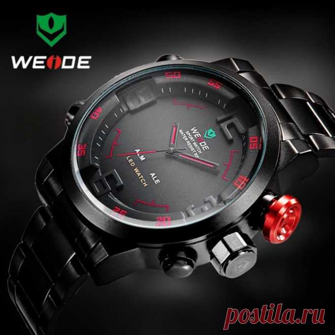 Наручные часы Weide Sport Watch 
Уникальный дизайн часов (Цифровой LED-дисплей и обычный стрелочный механизм совмещены в одном стильном корпусе!)
