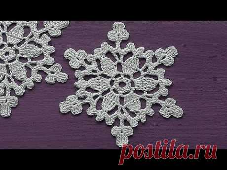 CROCHET motif Snowflake Ornament Crochet Tutorial  Decoration for christmas tree